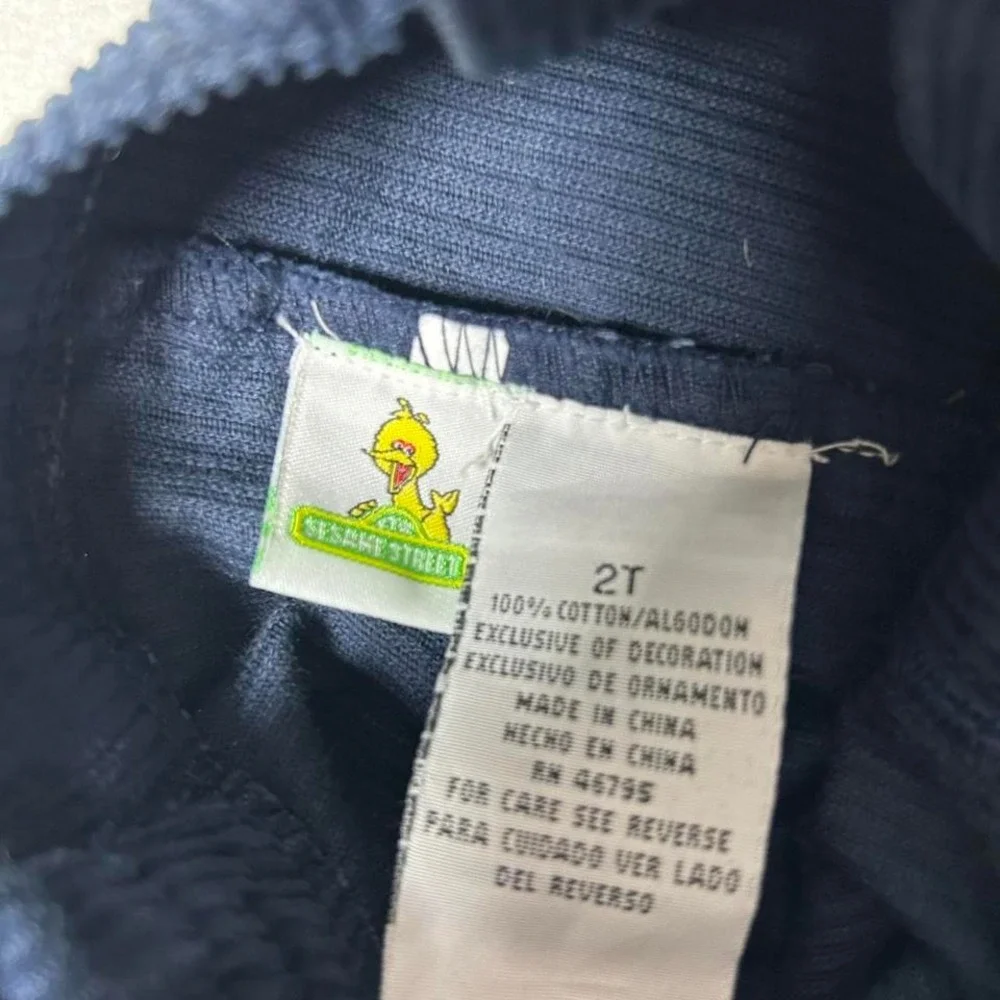VINTAGE 90s Y2K Sesame Street Big Bird boys 2T‎ Overalls